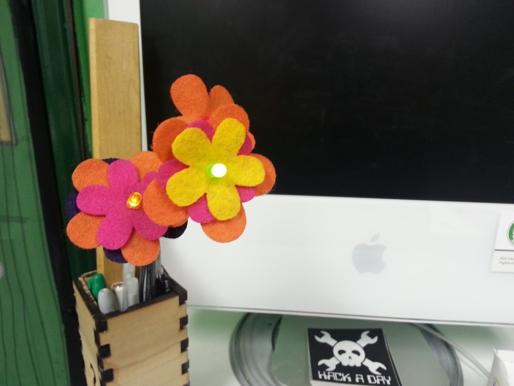 E-Felt Flowers on My Desk